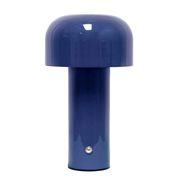 Simple Designs LD1070-BLU 8.26" Mushroom Magic Mini Dome Dimming LED Touch Lamp, Portable and Rechargeable, Blue - Blue