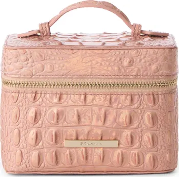 Brahmin Small Charmaine Croc Embossed Leather Train Case | Nordstrom