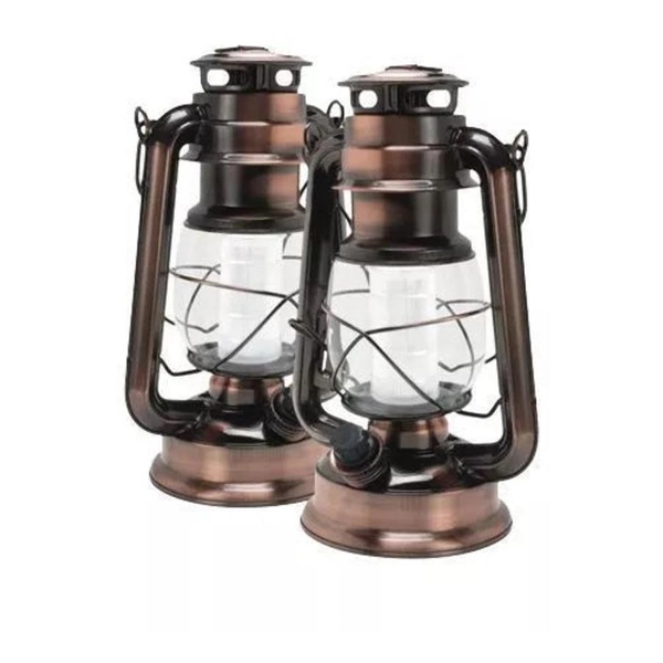 12 LED Vintage Hurricane Lantern w Built-in Dimmer Switch Camping Pergola