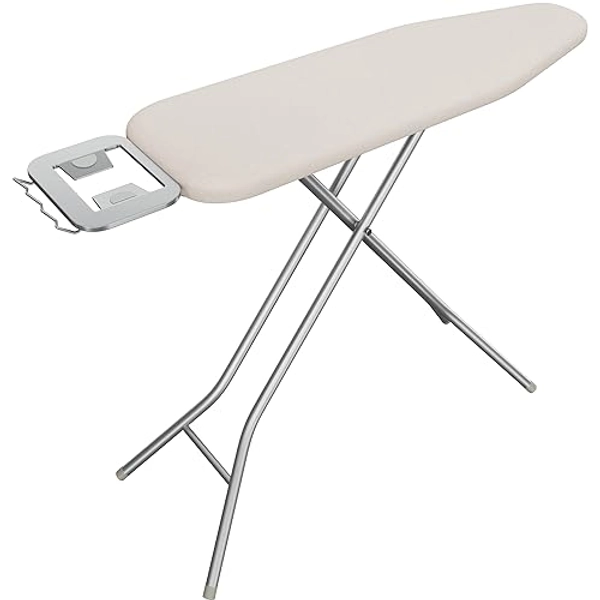 Yaheetech Foldable Ironing Board, Heavy Duty Iron Board with 9 Adjustable Heights, 4 Layer Cover and Safety Iron Rest, 52X14 Compact and Space Saver Iron Board for Home Laundry Room Use, Beige - Beige