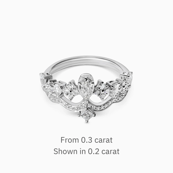 Pear Cut Lab Grown Eternal Engagement Ring