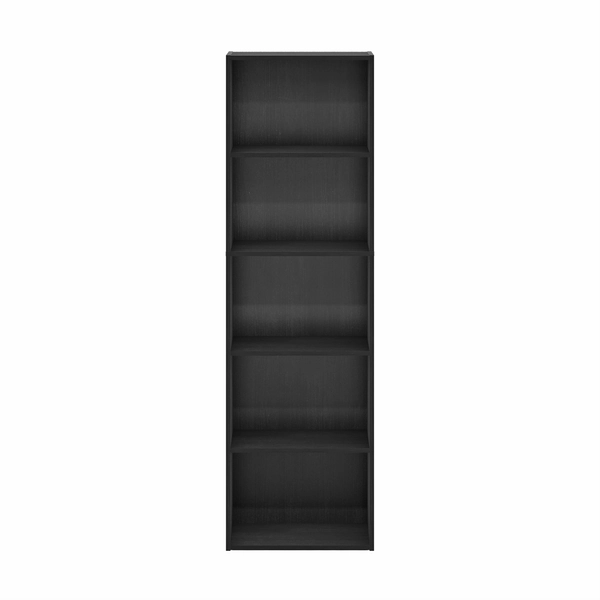 Luder 5-Tier Reversible Bookcase - Sporty Open Shelf Storage Rack for Home, Gym, or Office - Durable Composite Wood, Sleek Design - Ideal for Books, Sports Gear & Decor - 23.6" W x 11.6" D x 59.8" H