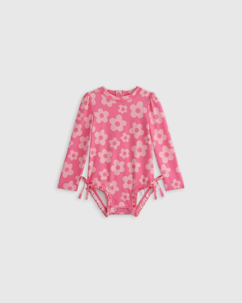 Long Sleeve Tie One-Piece Swimsuit