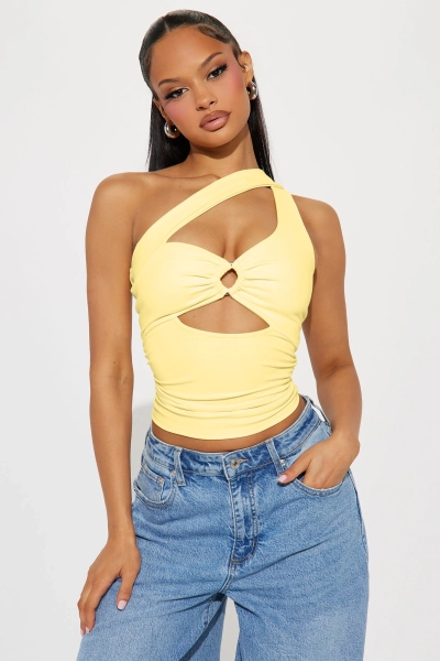 Beatrix One Shoulder Top - Butter Yellow