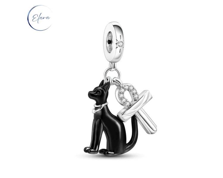 Egyptian Ankh Bastet Dangle Charm 925 Sterling Silver With CZ Crystals Gift Cat Sphinx Egypt for European Style Bracelet or Pandora - Etsy UK