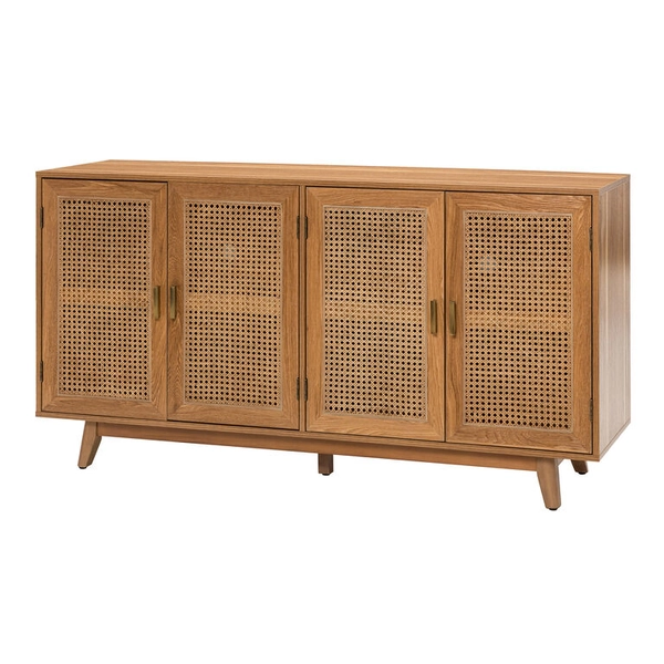 Interlaken Wood and Cane Media Stand
