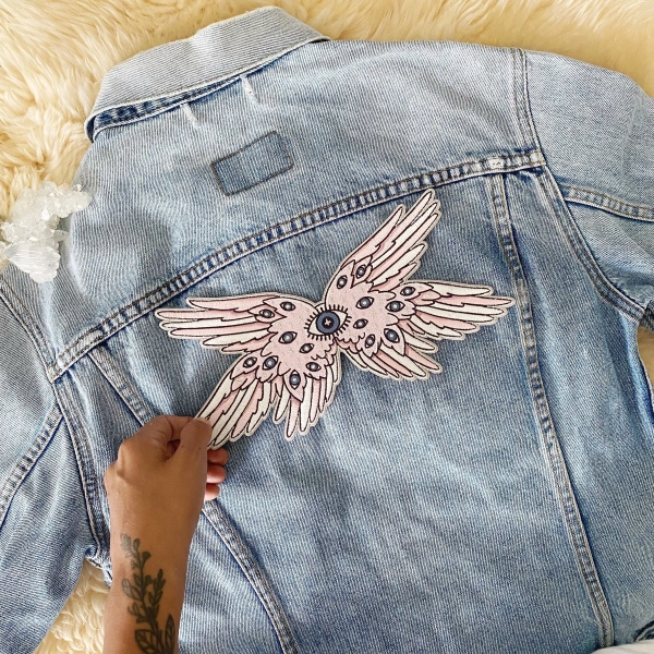 Angel Wings XL Back Patch for Jackets - Biblically Accurate Angel - Seraphim / Ophanim Angel Patch -Angel Wings - Angelcore - Wildflower Co