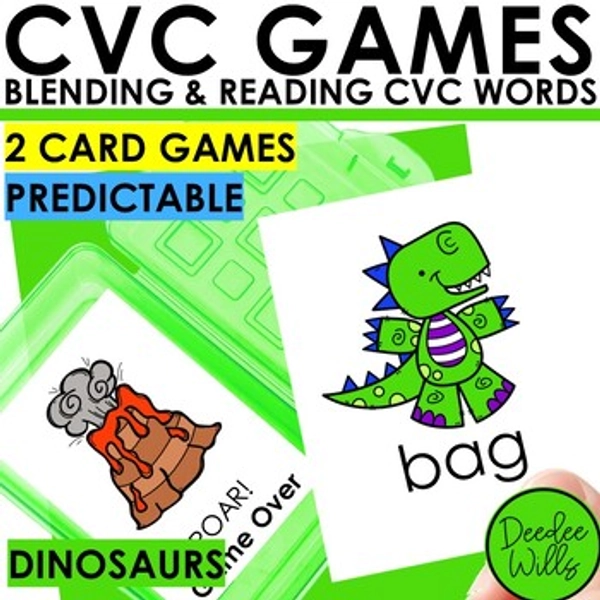 Dinosaurs CVC Word Reading Games Intervention Blending CVC Words Practice