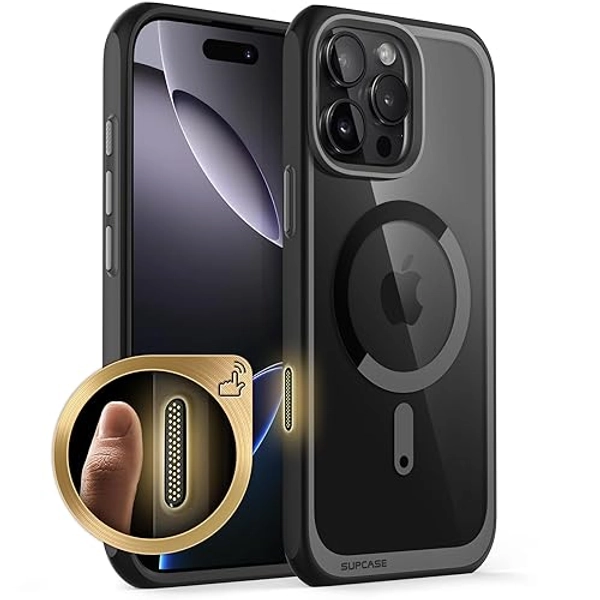 SupCase für iPhone 16 Pro Hülle 6.3'' Kompatibel mit MagSafe Slim Handyhülle Dünn Case Durchsichtig Schutzhülle Backcover [Unicorn Beetle Mag] Handy Hülle für iPhone 16 Pro 2024 (Schwarz) - Schwarz