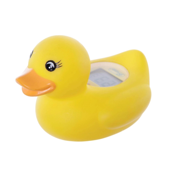 Dreambaby Duck Baby Bath Thermometer - Instant Read Digital Thermometer for Water and Room Temperature - Floating Baby Bath Toy - Yellow Duck
