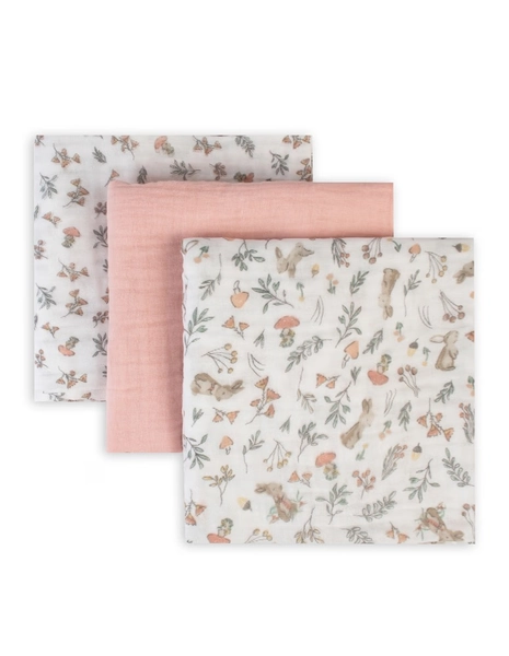 The Little Linen Co. Muslin Wrap Harvestbunny 3 Pack | Wraps | Baby Bunting AU