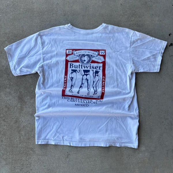 Vintage 90s Budweiser “Buttwiser” Promo Tee

•no...