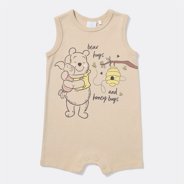 Winnie The Pooh Baby Print Romper - French Oak - Size 0