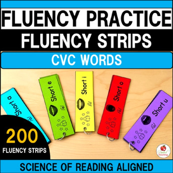 CVC Fluency Practice: Sentence Fluency Strips | Science of Reading | Phonics