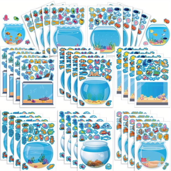 cute fish tank stickers diy vinyl decals vibrant underwater - Temu