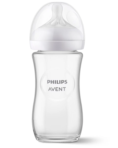 Avent Natural Response Glass Baby Bottle 240ML | Baby Bottles | Baby Bunting AU