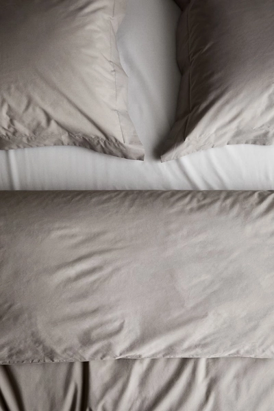 Enveloppe de couette lit double en percale de coton - Taupe clair - Home All | H&M CA