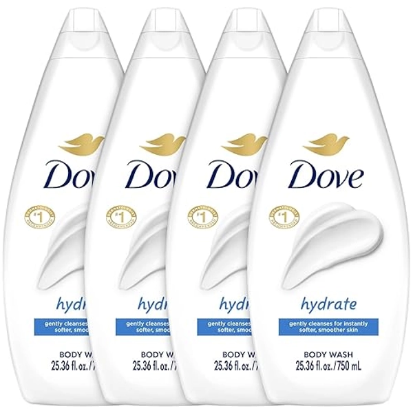 Dove Body Wash, Hydrate, Value-Size 4-Pack – Moisturizing Cleanser for Smooth, Soft Skin, 25.36 Oz Ea - Sensitive Skin - 22 Fl Oz (Pack of 4)