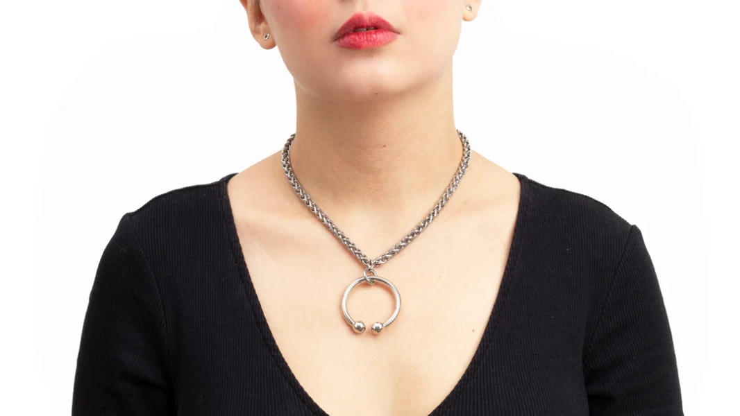 Piercing Silver Chain Necklace - Etsy