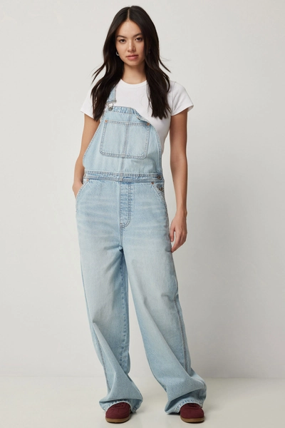Straight Leg Denim Overalls