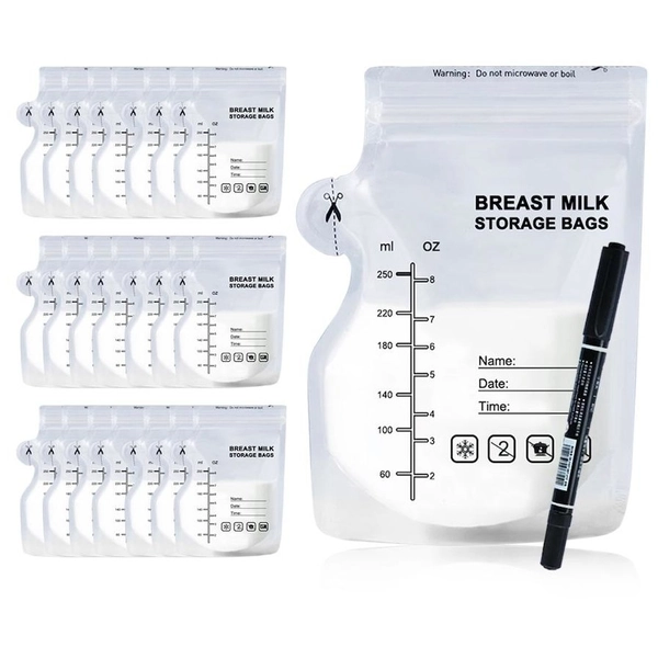 100pcs Pack Breastmilk Storing Bags Disposable Milk Storage Bag with 250ml Self Standing No-Leak Milk Freezer Storage Pouches | BIG W