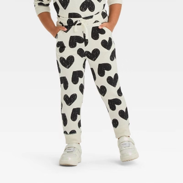 Toddler Girls' Fleece Jogger Pants - Cat & Jack™ Cream 3T