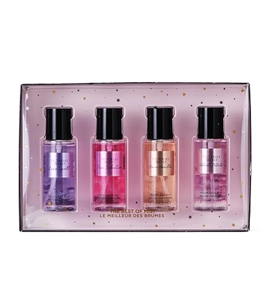 Victoria's Secret Fragrance Mist Collection 4 Piece Mini Mist Gift Set, Assorted Scents, Gift Set for Women - Assorted