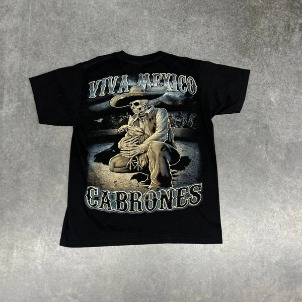 Viva Mexico Cabrones Big Print Vintage T-Shirt. Size...