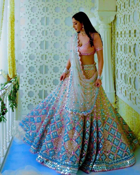 Organza Foil Work Bollywood Lehenga Choli