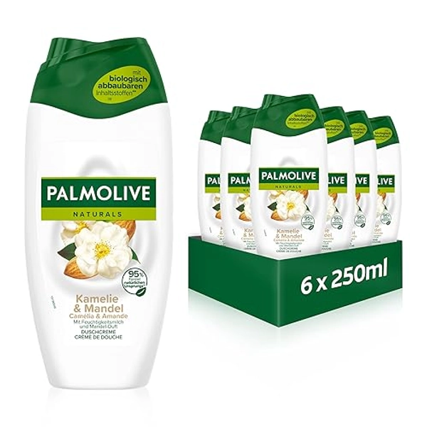 Palmolive Duschgel Naturals Kamelie & Mandel 6x250ml - Cremedusche mit Feuchtigkeitsmilch