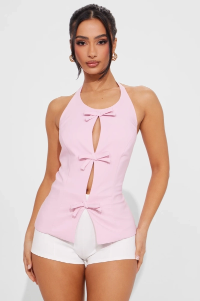 Just A Girly Bow Top - Pink