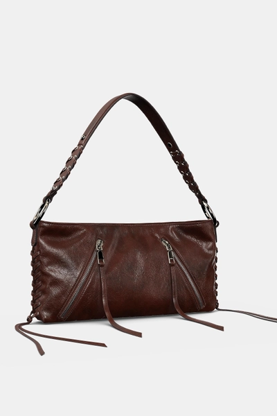 ZIPPER SHOULDER BAG - Chocolate | ZARA Canada