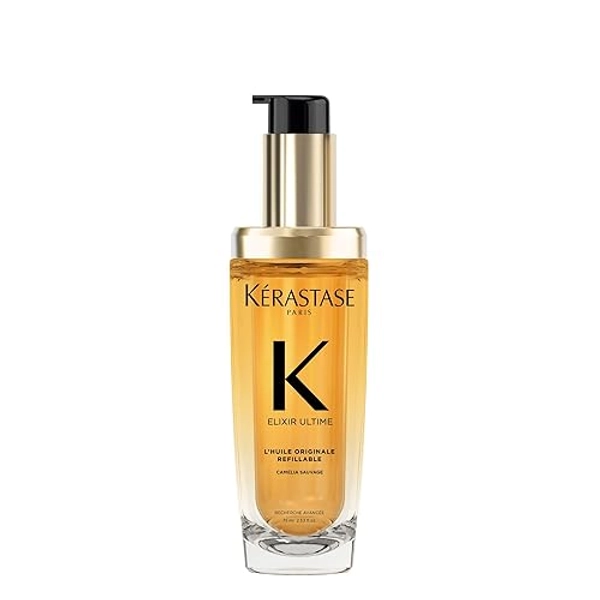 KERASTASE NEW Elixir Ultime Refillable Hair Oil | Hydrating Oil Serum to Smooth Frizz and Add Shine | With Wild Camellia | Strengthens and Provides Heat Protection | All Hair Types - 2.53 Fl Oz