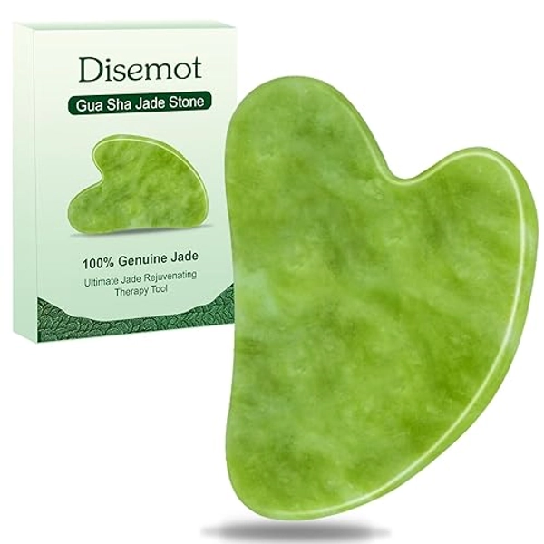 Disemot Gua Sha Facial Tools, Natural Anti-Aging Jade Beauty Skin-Care Tool, GuaSha to Rejuvenate Facial Skin Cooling, Slimming & Firming, Great as Stocking Stuffers