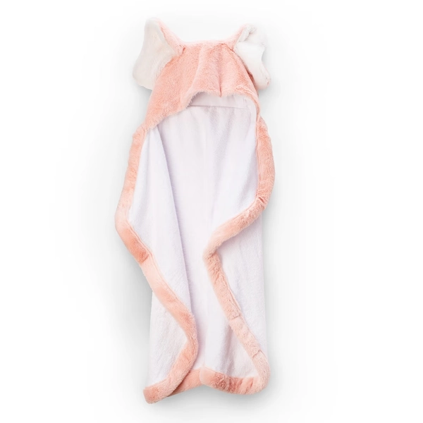 Little Linen Co Plush Hooded Towel Pink | Hooded Towels | Baby Bunting AU