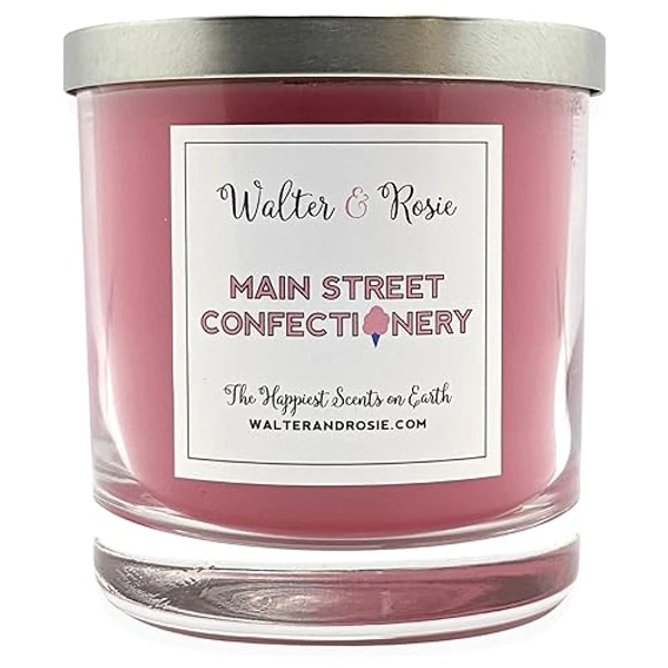 Walter & Rosie - Main Street Confectionery Candle 11 oz - Burns Up to 40 Hrs - Highly Fragrant - Long Lasting - Reusable Glass Jar - Handmade Candle - Theme Park Inspired