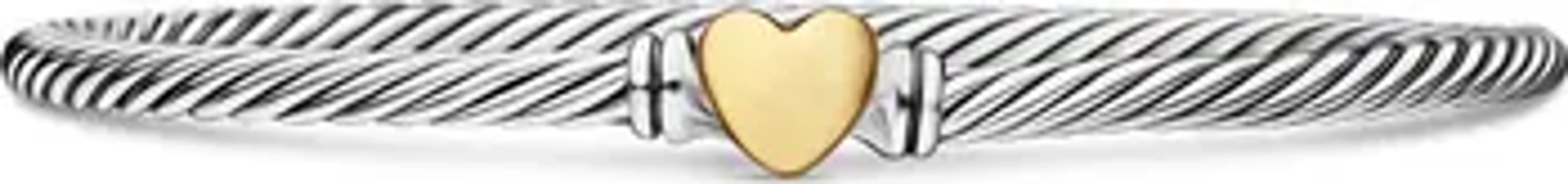 David Yurman Cable Collectibles® Heart Bracelet with 18K Gold, 3mm | Nordstrom