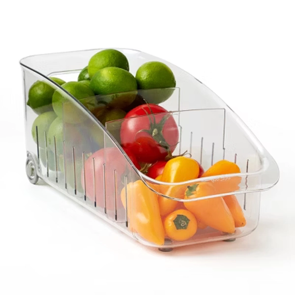 YouCopia 6" BPA-Free Plastic RollOut Fridge Drawer - Clear: Fridge Organizer, Multi-Compartments, Freestanding
