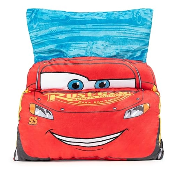 Disney Pixar Cars Lightning McQueen 3D Snuggle Pillow - Super Soft Red Racecar Plush Pillow - Measures 15 Inches - Red - Cars