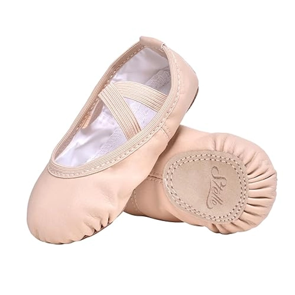 Stelle Ballet Shoes for Girls Toddler Ballet Slippers Soft Leather Boys Dance Shoes for Toddler/Little Kid/Big Kid - 7 Toddler - Ballet Pink