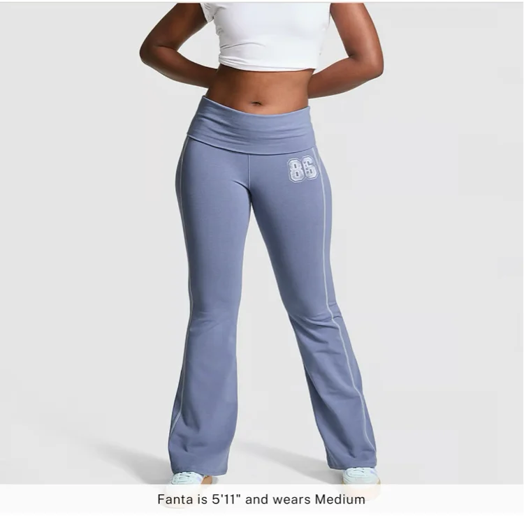 All-Day Cotton Foldover Flare Leggings