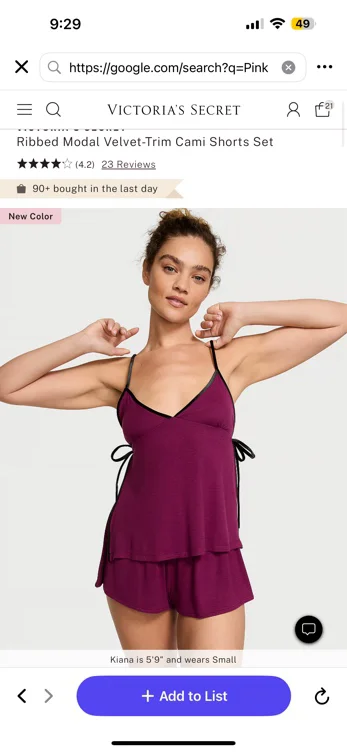 Ribbed Modal Velvet-Trim Cami Shorts Set