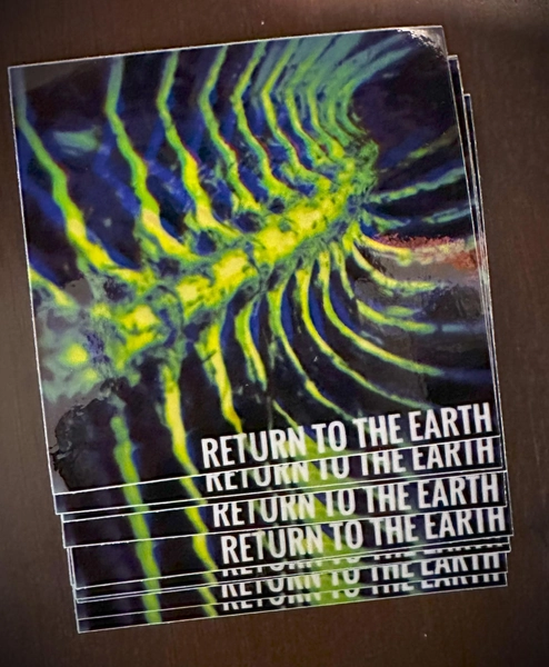 return to the earth - skeleton - glitch 3” gloss vinyl sticker