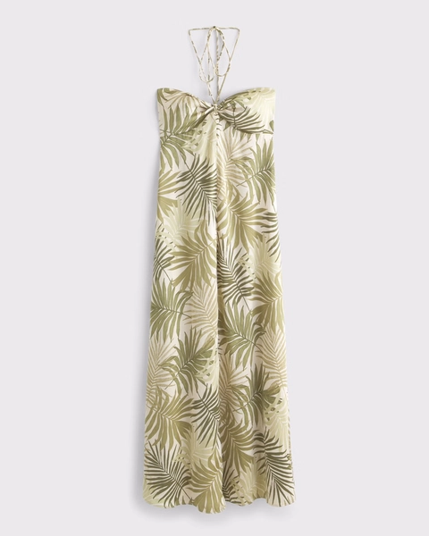 Twist-Front Flowy Maxi Dress
