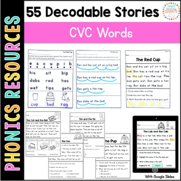 CVC Decodable Reading Passages SoR Phonics Fluency