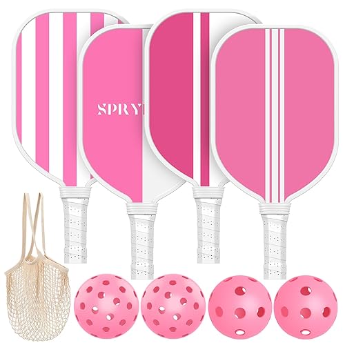 Pink Pickleball Paddles (Set of 4)