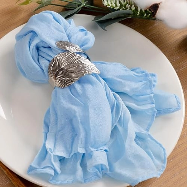MLMC 24 Pack Cheese Cloth Napkins Baby Blue Dinner Napkins Gauze Cheesecloth Napkins 21"x21" for Baby Shower Birthday Table Decor - Baby Blue - 21" x 21" (Set of 24)