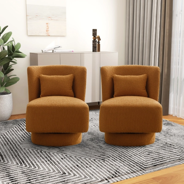 Kimberland Upholstered Swivel Barrel Chair