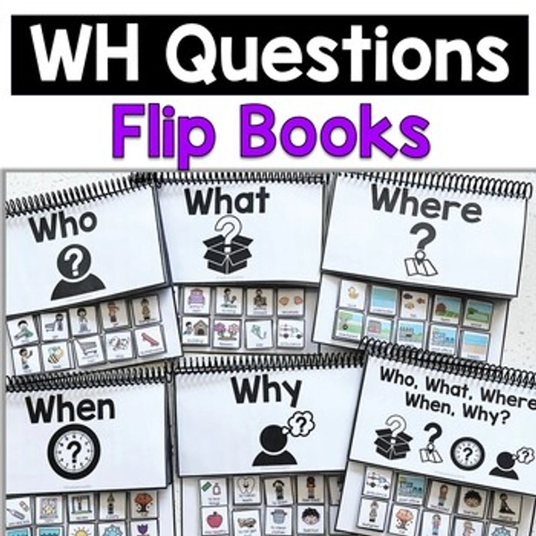 WH Questions speech therapy - reading comprehension - wh questions with pictures