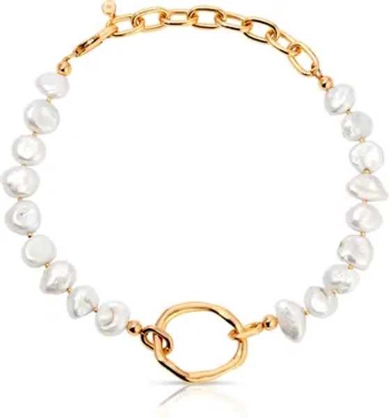 Ettika Cultured Freshwater Pearl Open Ring Choker Necklace | Nordstrom